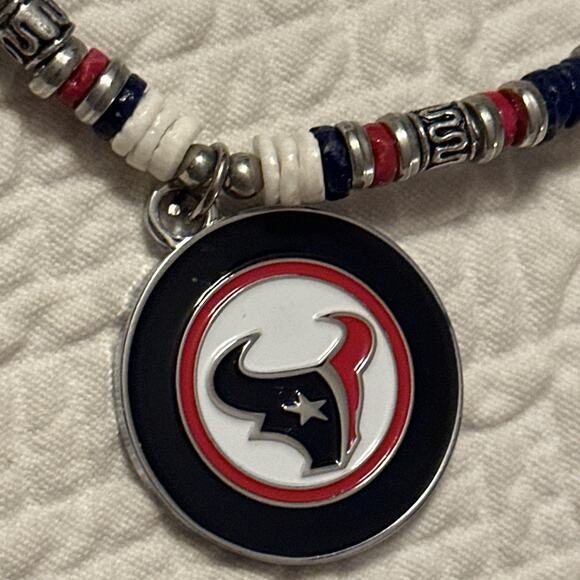 New NFL Houston Texans Beaded Necklace & Earring 3pcs Set Jewelry - Picture 8 of 8